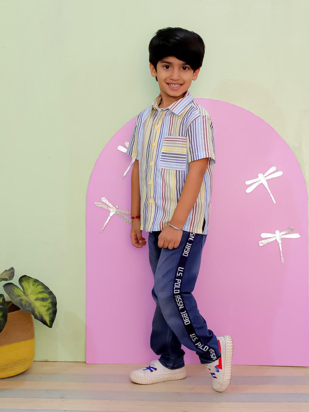 Multi Color Striped Boys Shirt - KCW - MC - MCBSH - 1 - 2