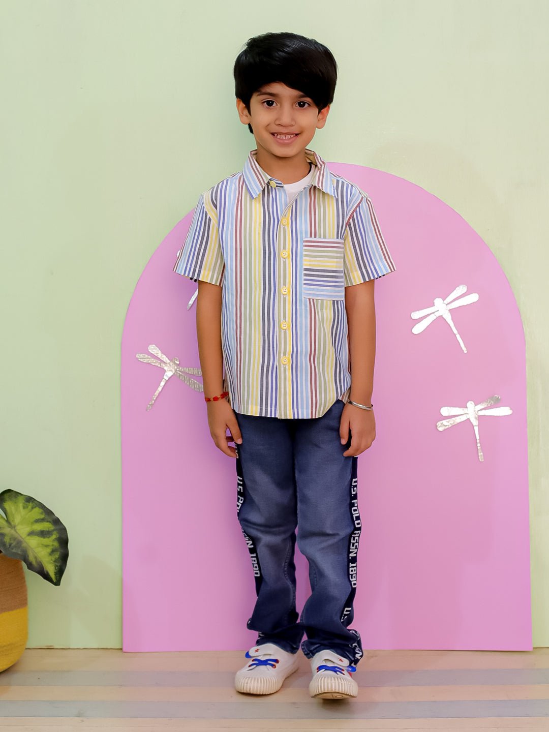 Multi Color Striped Boys Shirt - KCW - MC - MCBSH - 1 - 2