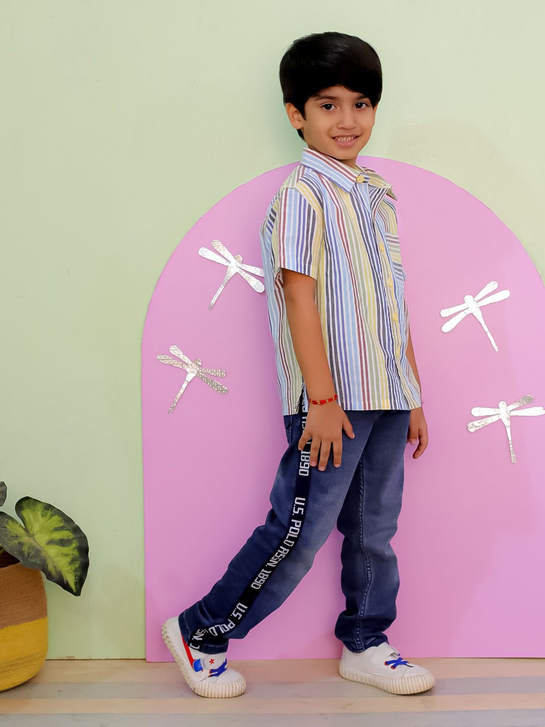 Multi Color Striped Boys Shirt - KCW - MC - MCBSH - 1 - 2