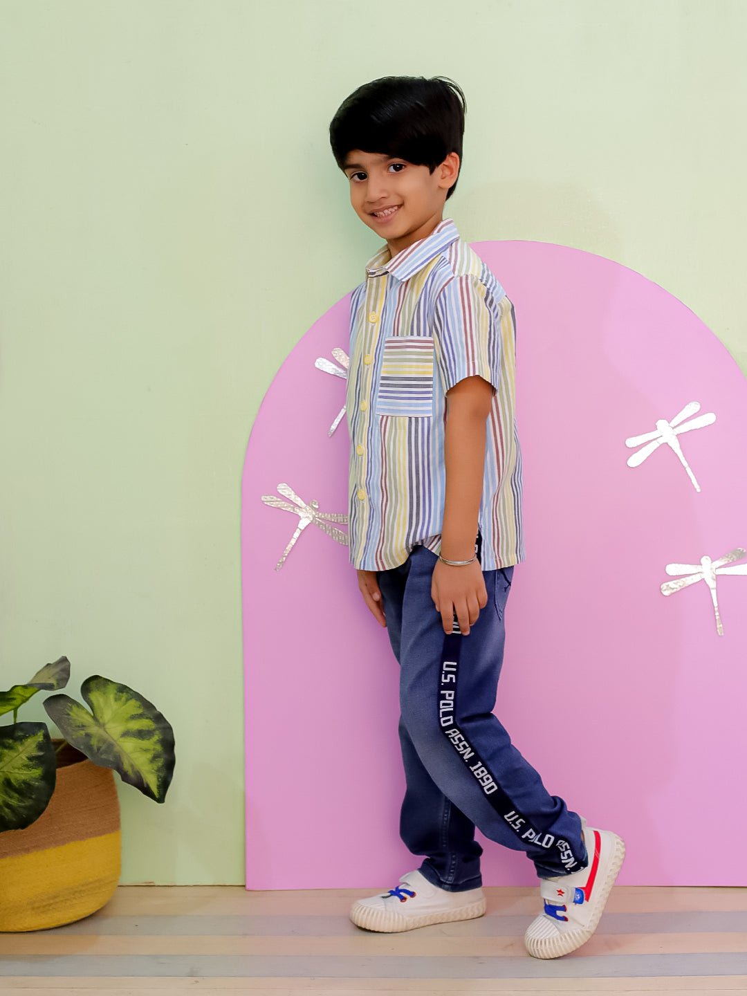 Multi Color Striped Boys Shirt - KCW - MC - MCBSH - 1 - 2