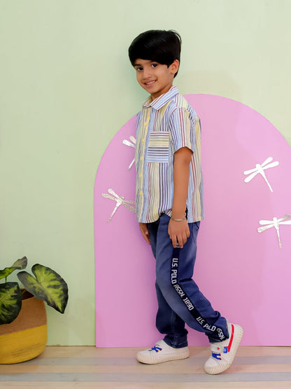 Multi Color Striped Boys Shirt - KCW - MC - MCBSH - 1 - 2