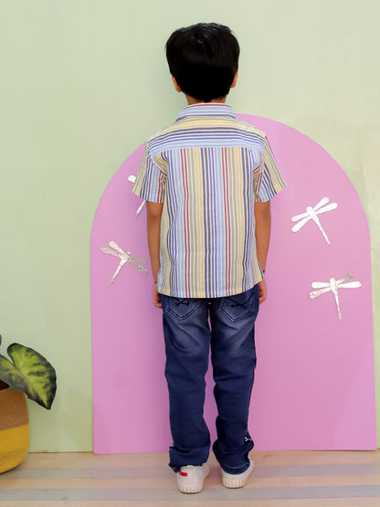 Multi Color Striped Boys Shirt - KCW - MC - MCBSH - 1 - 2