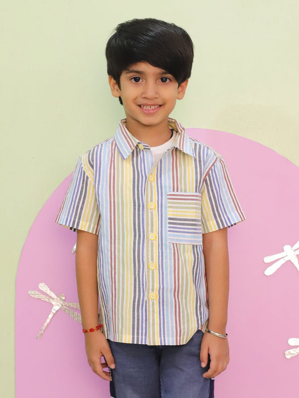 Multi Color Striped Boys Shirt - KCW - MC - MCBSH - 1 - 2