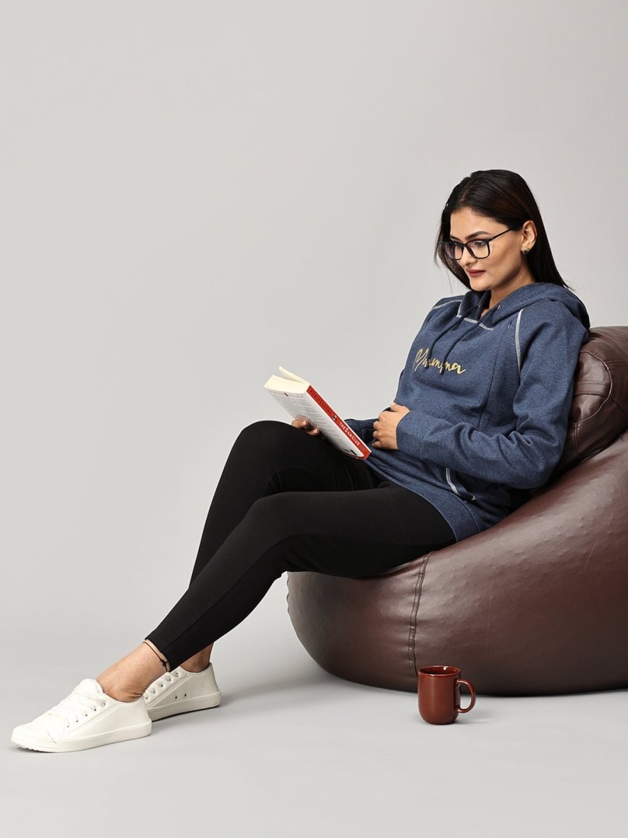 Mumma Shines Maternity and Nursing Hoodie Sweatshirt - MAT-SD-NVBHS-S