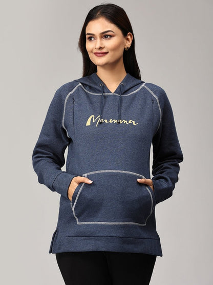 Mumma Shines Maternity and Nursing Hoodie Sweatshirt - MAT-SD-NVBHS-S