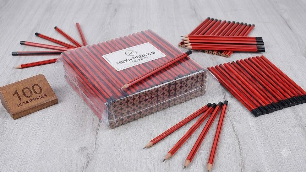 S4U Super Dark Graphite Pencil Jar – 100 Pencils (Red & Black) – image 1