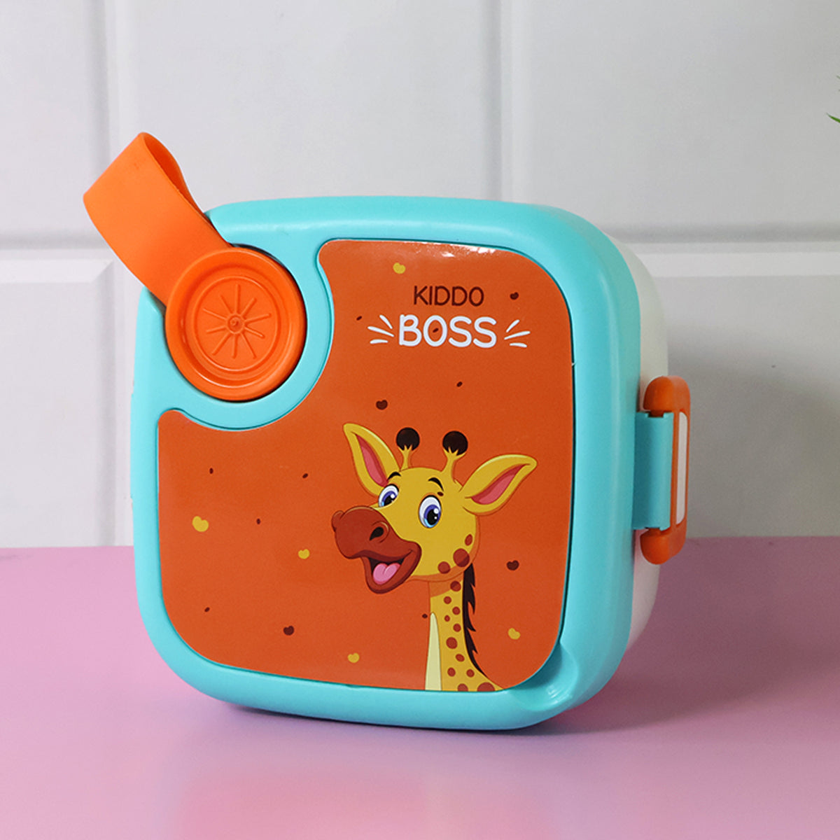 Kids Cartoon Lunch Box with Stainless-Steel Inner Tray – Leak-Resistant 4-Lock Lid, Steam-Release Vent & BPA-Free Outer Case- (1 Set)