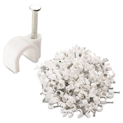 100 Pc 6 Mm Cable Clip Used In All Kinds Of Wires To Make Them Stuck And Holded In Walls Etc.