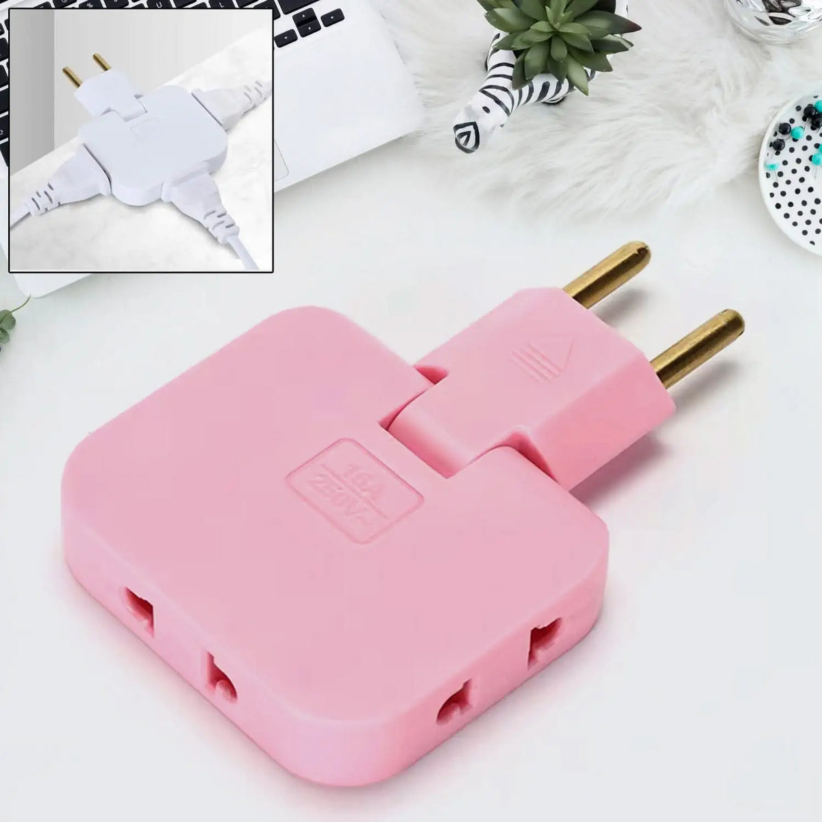 Wireless 3 In 1 Foldable Wall Plug Adapter  Socket  Converter (1 Pc) HP DD