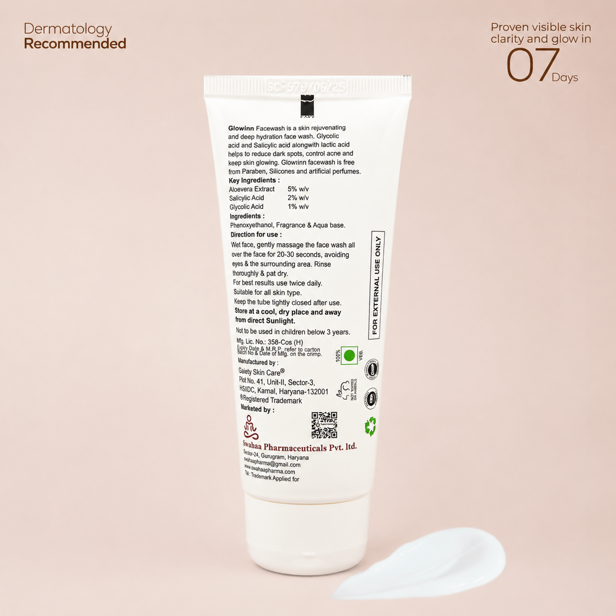 Glowinn Facewash – Skin Rejuvenating & Deep Hydration (100ml)
