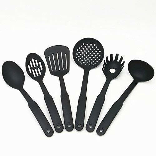 HomeFast Heat-Resistant Nonstick Cooking (Set of 6 ,Black) - HalfPe