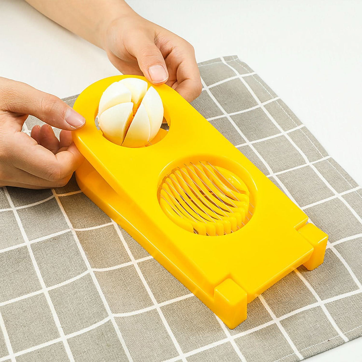 2-in-1 Egg Cutter with Stainless Steel Wire Easy Slicing Tool HP DD