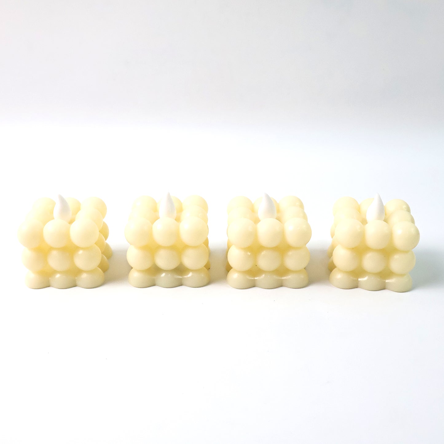 Decorative LED Bubble Candles – Flameless Tealight Candles with Warm Glow for Home(4 Pc  Set)