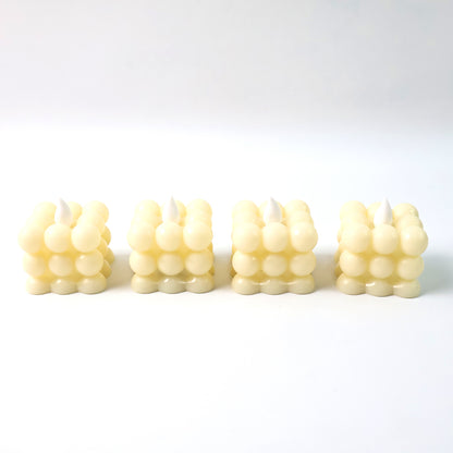 Decorative LED Bubble Candles – Flameless Tealight Candles with Warm Glow for Home(4 Pc  Set)