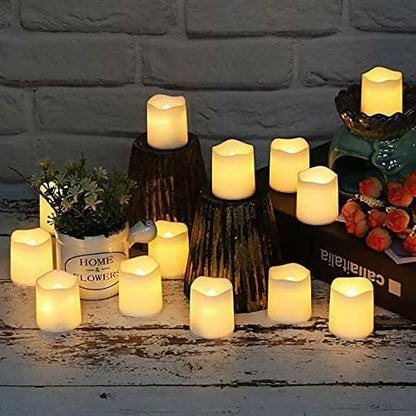 Smokeless Flameless Led Small Tea-Light Colorful Candles (Set of 12)