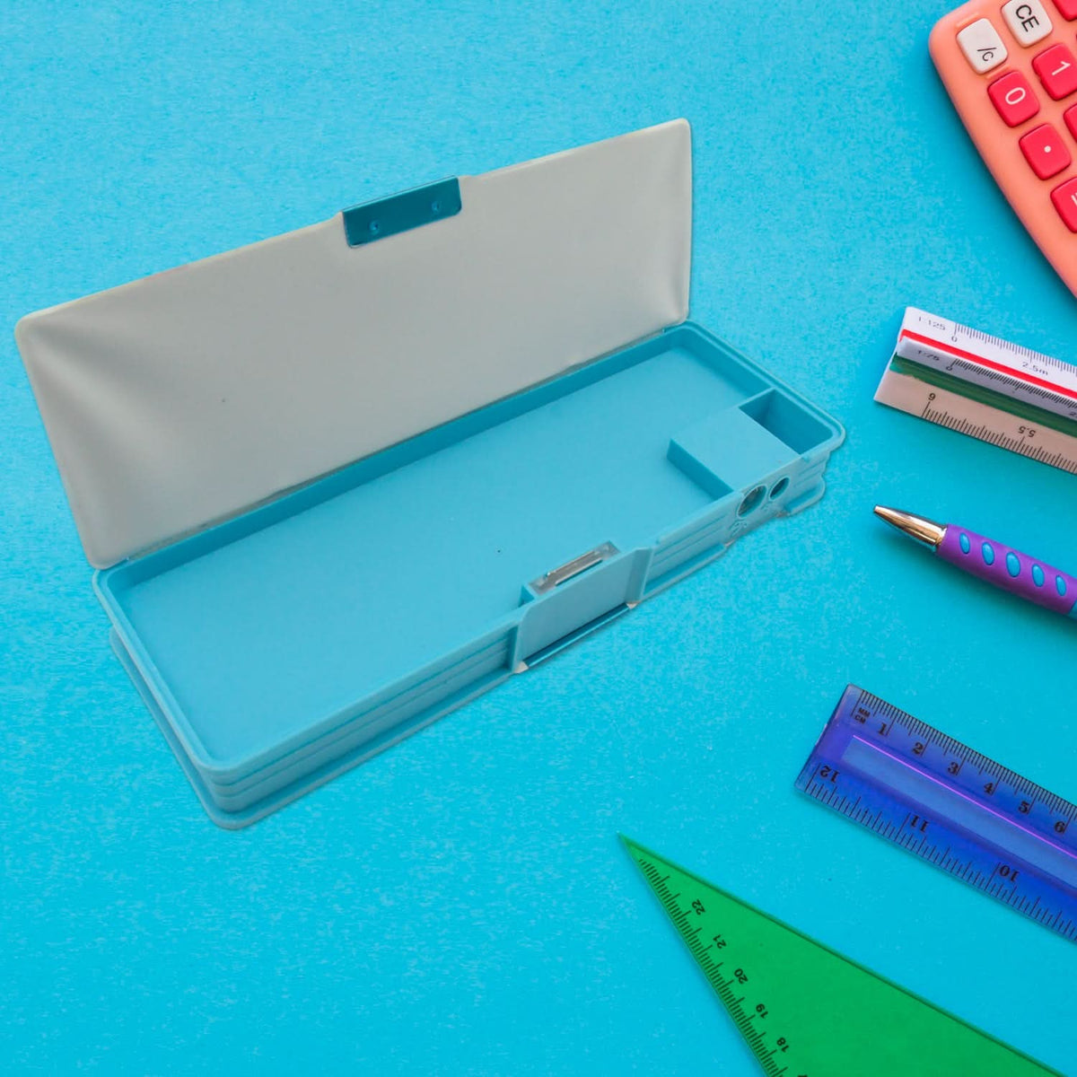 Multi-Functional Cartoon Geometry Box with Calculator & Sharpener – Kids Stationery Kit HP DD