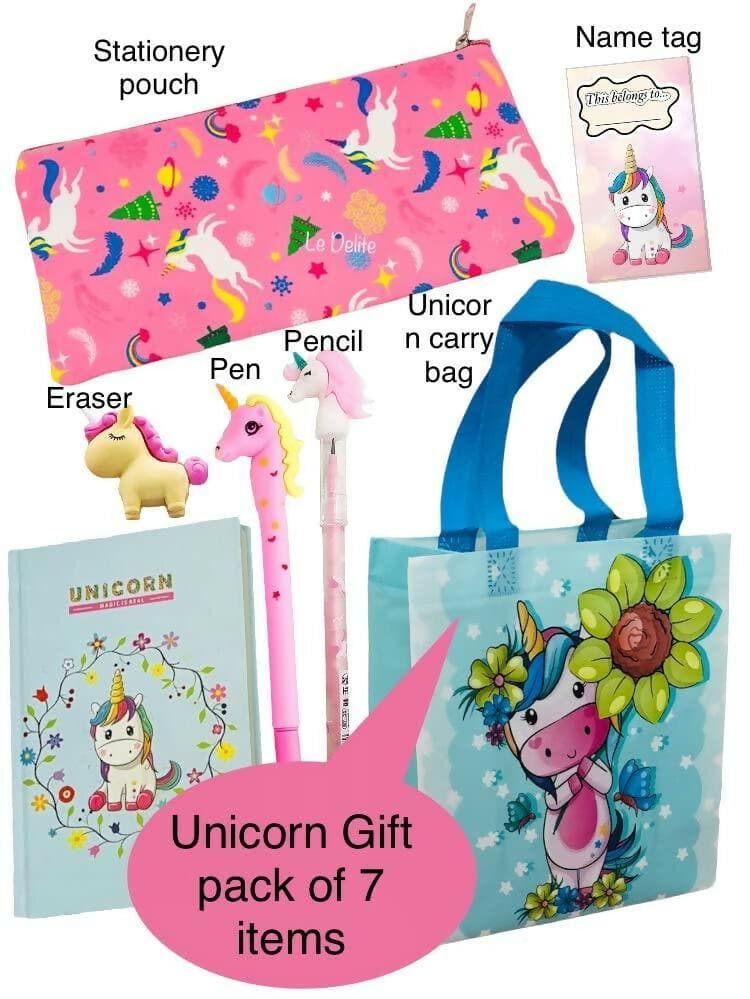 Unicorn Theme Stationary Kit (7 In 1) - HalfPe