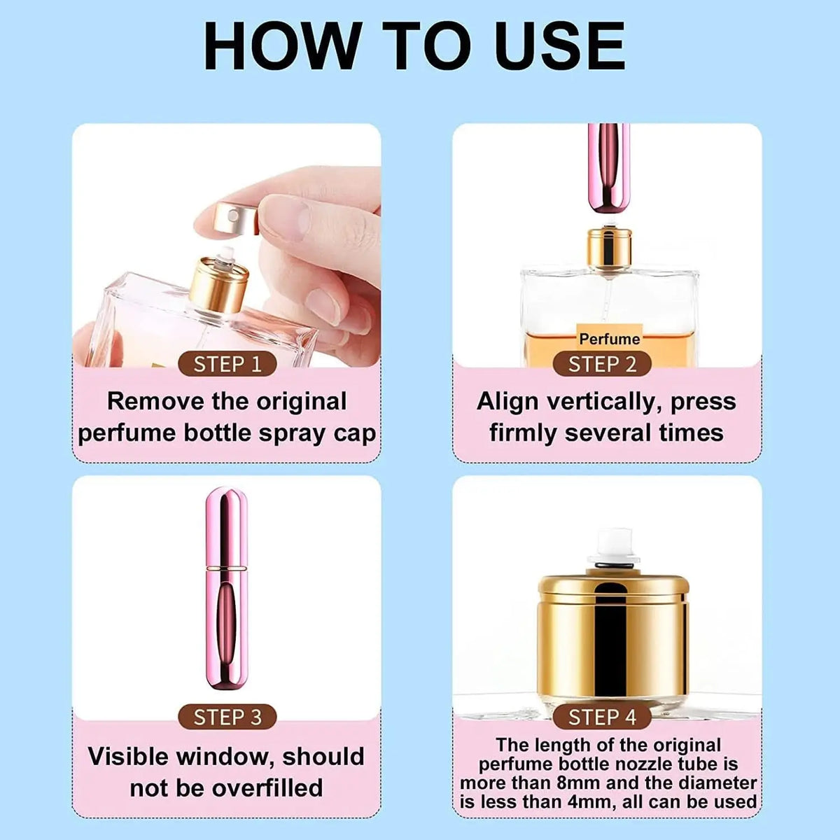 Mini Portable Perfume Empty Spray Bottle (1 Pc  Mix Color) HP DD