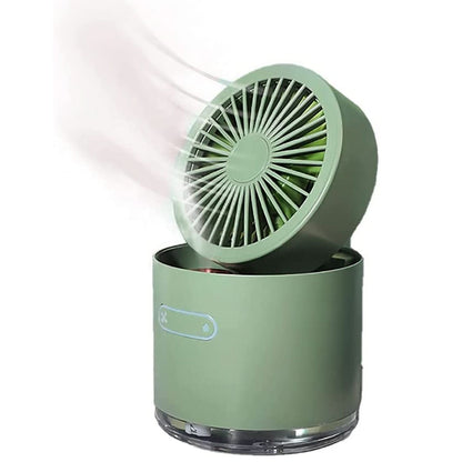 Mini Desktop Cooling Fan Automatic Shaking Head Rotating Spray Humidifier Fan Water Cooling Small Fan Desktop Mini Air Conditioning Fan With Small Water Tank (Battery Not Include)