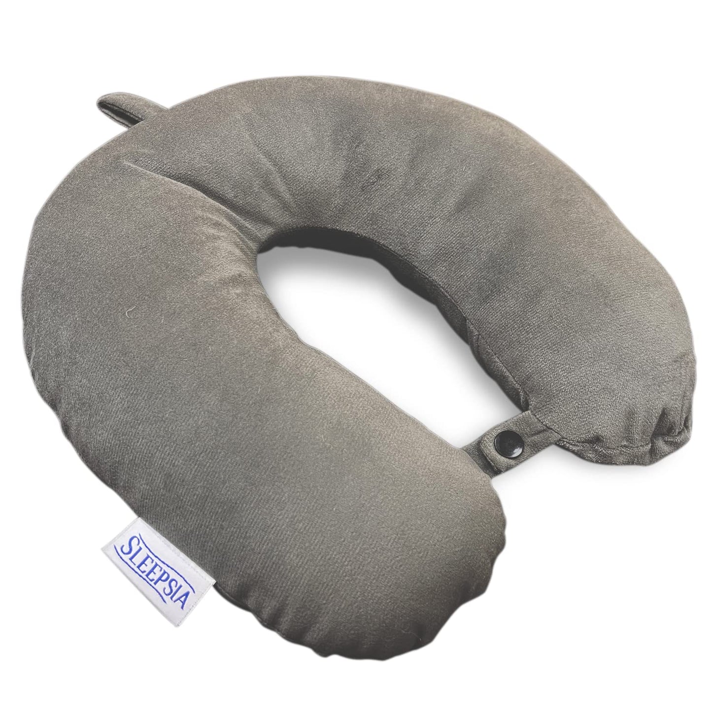 Sleepsia Velvet Microfiber Neck Travel Pillow (Grey, Pack of 1)