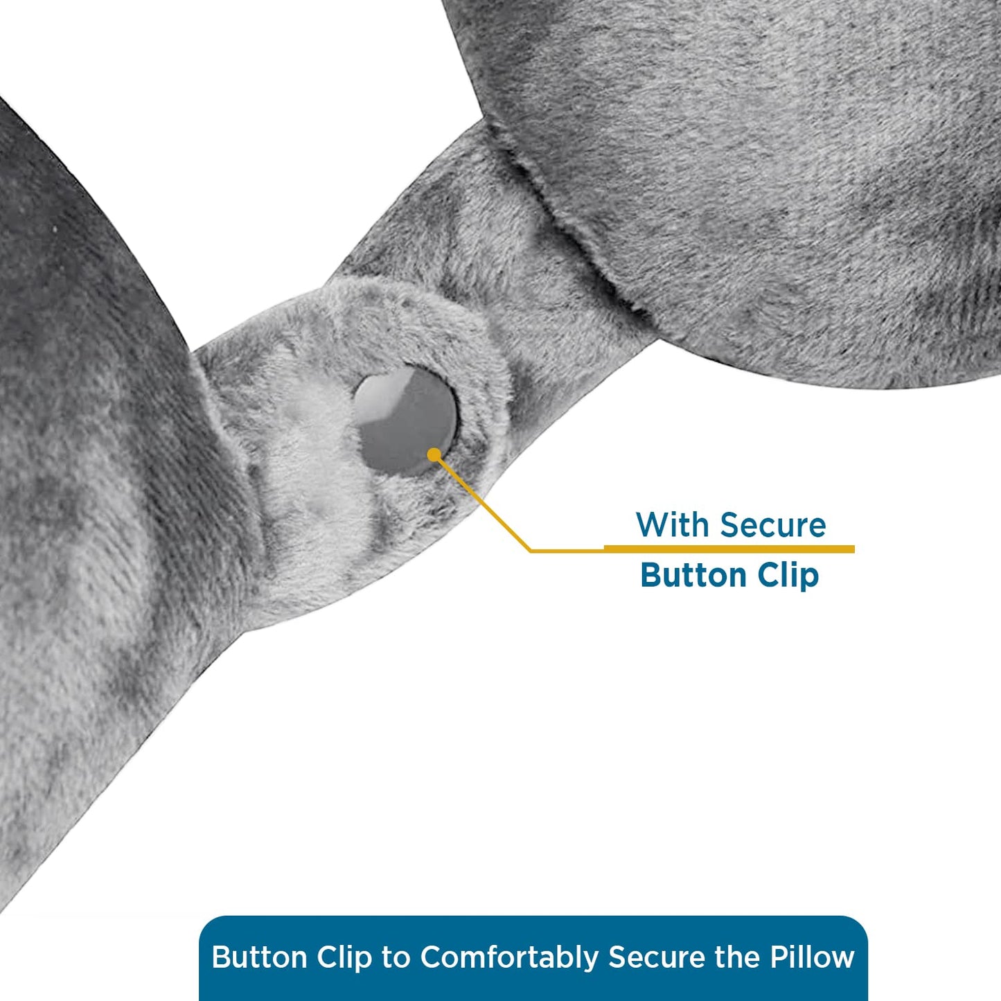 Sleepsia Velvet Memory Foam Neck Travel Pillow (Grey, Pack of 1)