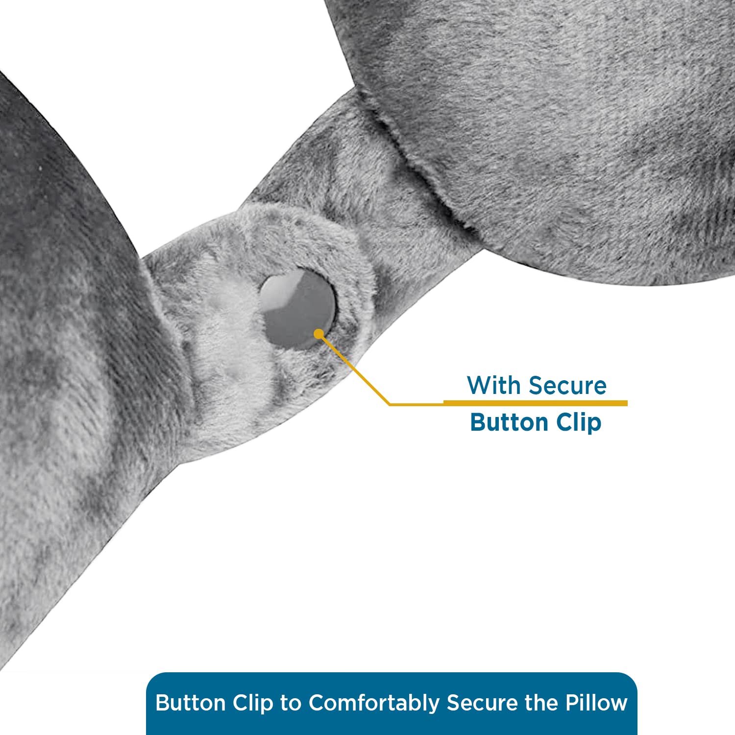 Sleepsia Velvet Memory Foam Neck Travel Pillow (Grey, Pack of 1)