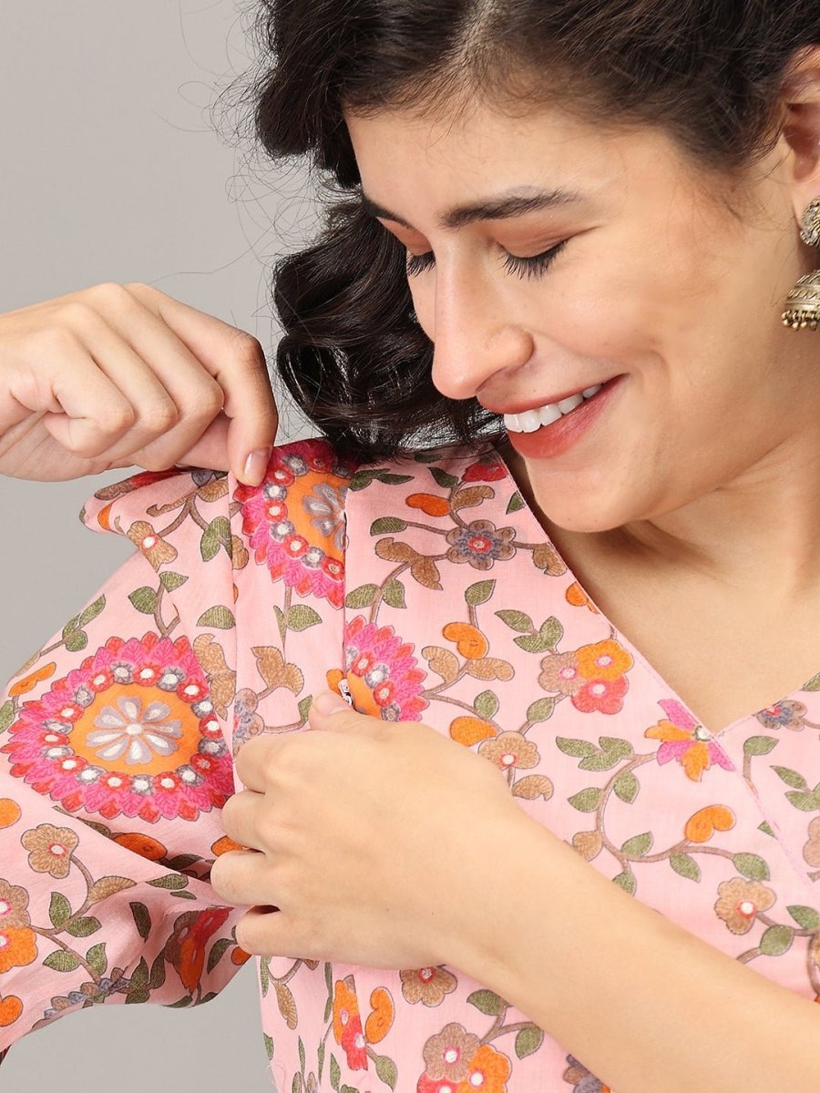 Neerja Muslin Maternity And Nursing Maxi Dress - MEW-SK-PKMS-S