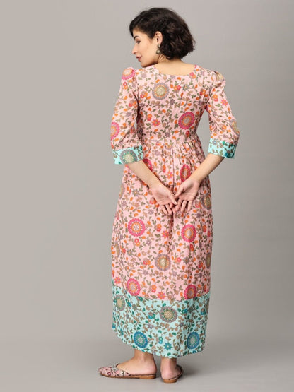 Neerja Muslin Maternity And Nursing Maxi Dress - MEW-SK-PKMS-S