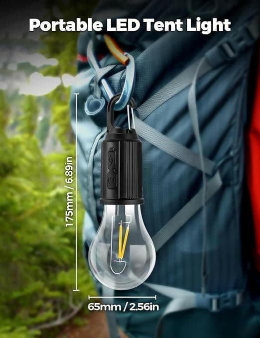 Rechargeable Camping Lights, Waterproof LED Tent Lights with USB Cable - HalfPe