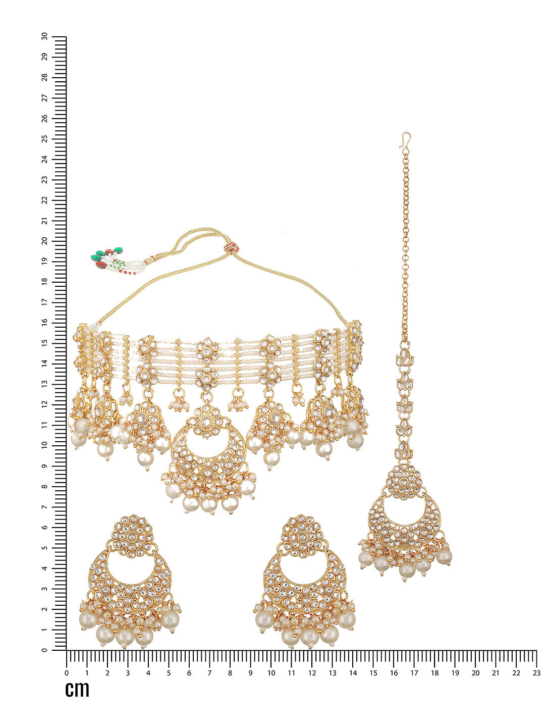 Jazz And Sizzle Gold-Plated Kundan-Studded & Pearl Beaded Handcrafted Jewellery Set With Maangtikka