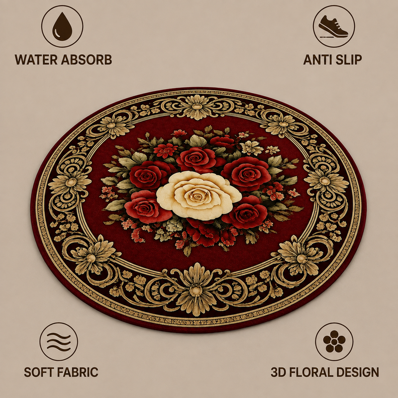 25X25 Inches Modern Decorative Door Mat | Water Absorbent Floor Mat for Living Room.