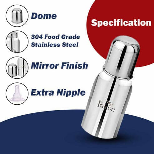 Pdd Falcon Stainless Steel Mom's Choice Classic Baby Bottle - 300ml