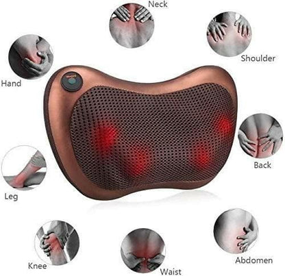 Neck Cushion Full Body Massager with Heat for Pain Relief Massage Machine (Brown) - HalfPe