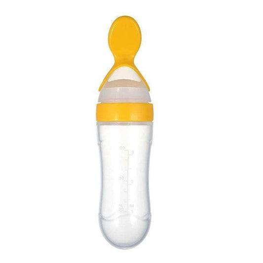 Safe-O-Kid 1 Easy Squeezy Silicone Food Feeder Spoon (Soft Tip) Bottle, (90ml - Multicolour)) - HalfPe