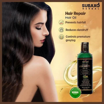 SUBAXO Herbal Hair Oil | Repair Damage Hair & Promotes Hair Growth, Ayurvedic Jadi Buti Hair Oil (100ml) - HalfPe