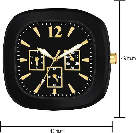 Trendy Analog Black-Gold Watch for Men & Boys Stylish Silicone Strap Casual Wrist Watch