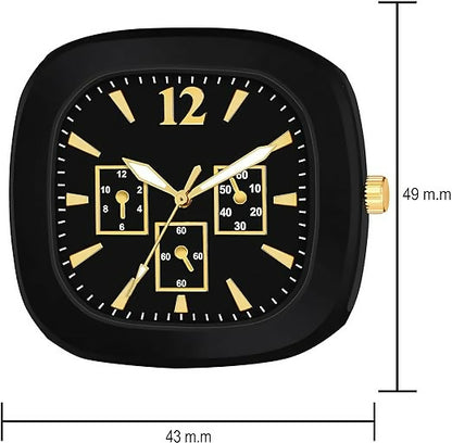 Trendy Analog Black-Gold Watch for Men & Boys Stylish Silicone Strap Casual Wrist Watch