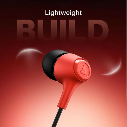 boAt BassHeads 95 with Wired Earphones, 120cm Cable & 3.5mm Jack(Raging Red)