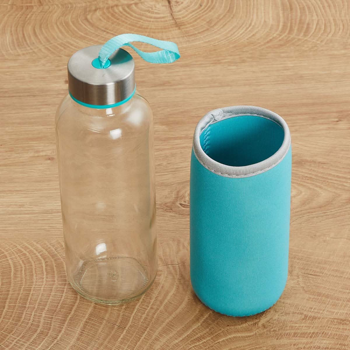 Glass Water Bottle (500 Ml) With Cover HP DD