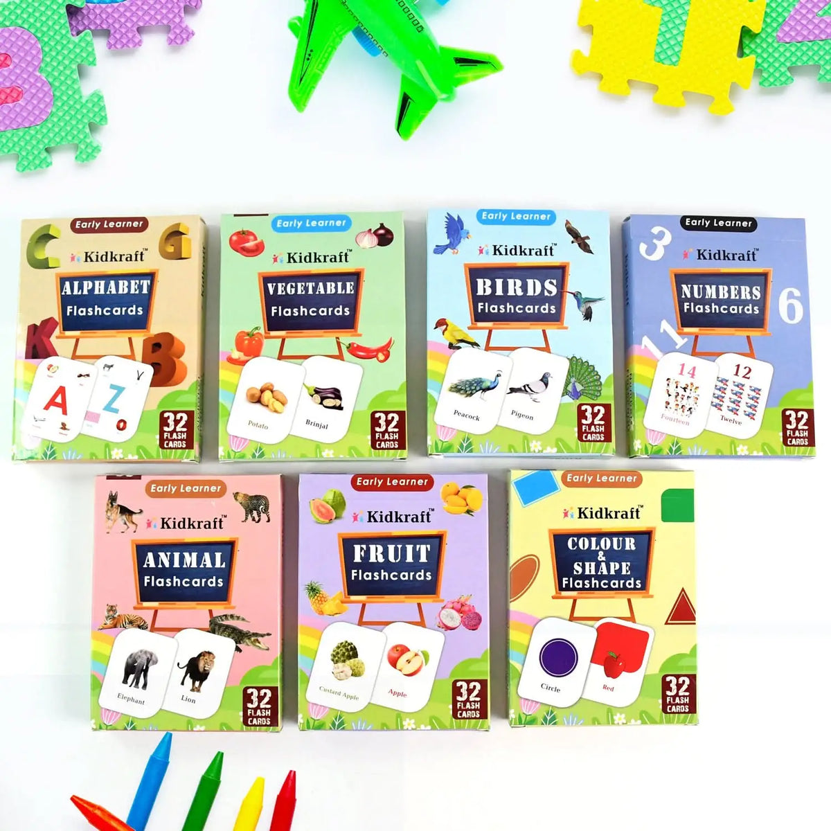 7-in-1 Kidkraft Early Learner Flashcard Combo Set ( 224 Pc  Card) HP DD