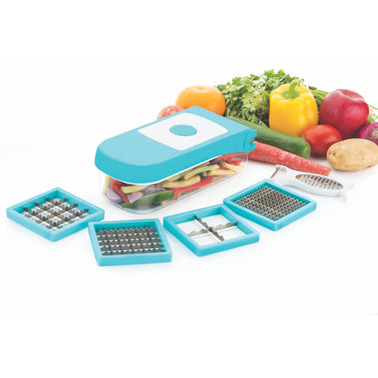 Ganesh 7 In 1 Plastic Vegetable Dicer Blue