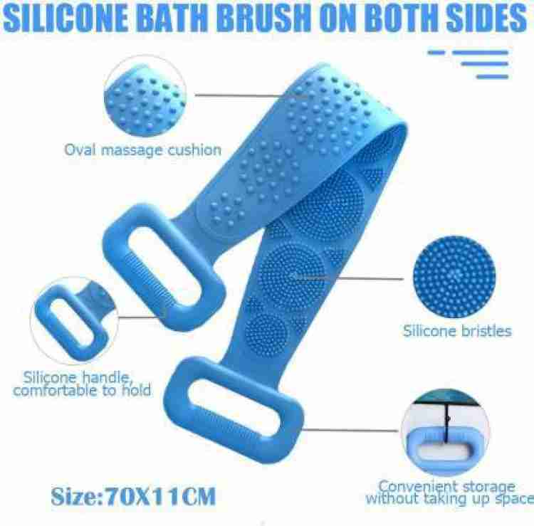 Silicone Body Back Scrubber Double Side Bathing Brush For Skin Deep Cleaning