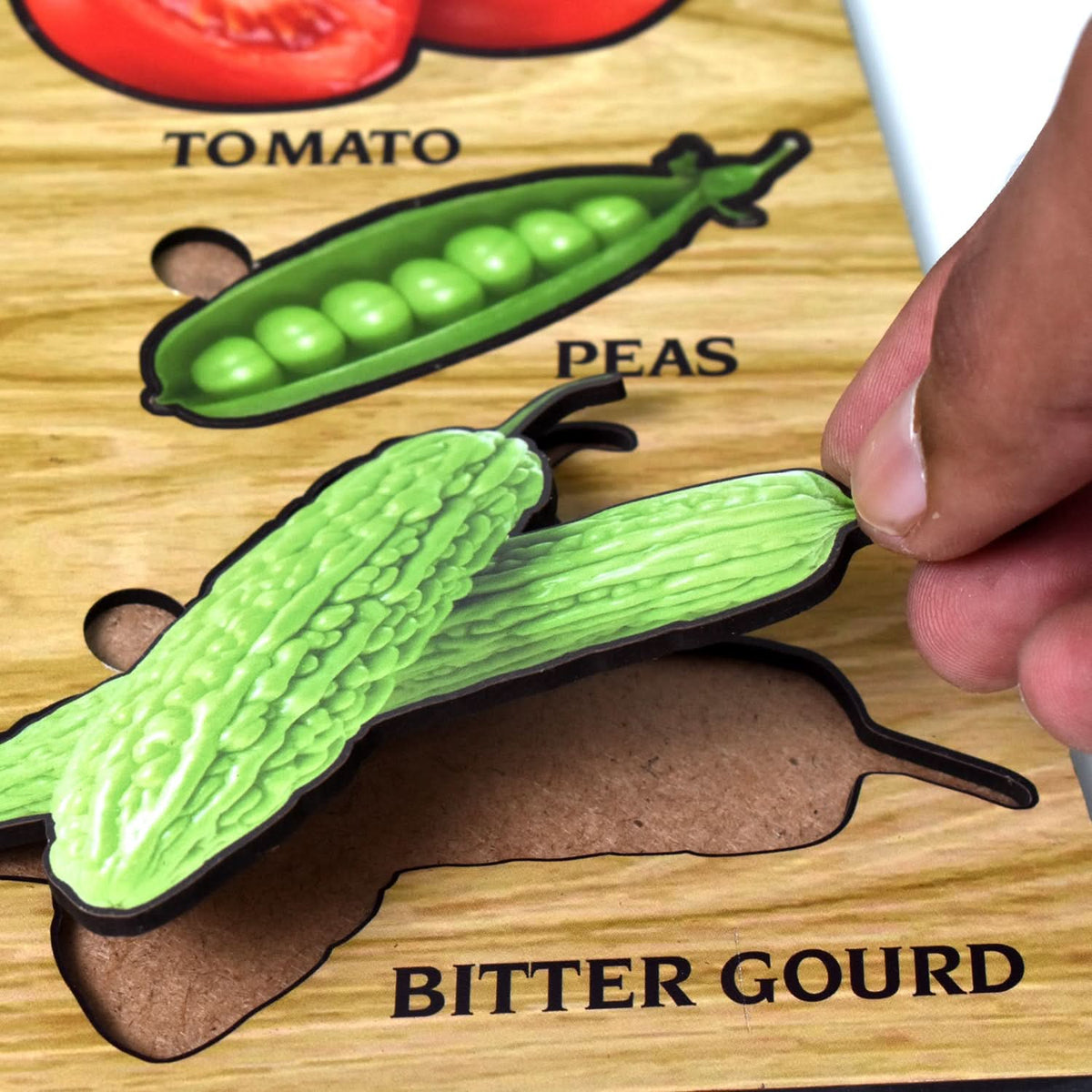 Wooden Vegetable Puzzle Learning Educational Board (1 Set  2820 Cm) HP DD