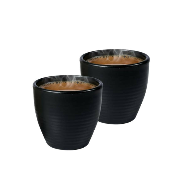 Unbreakable Kulhad Tea Cup Set of 6, 150 ml, Black, Serve Tea and Coffee in desi kulhar Cup
