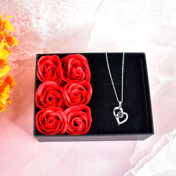 Eternal Rose Gift Box with Necklace