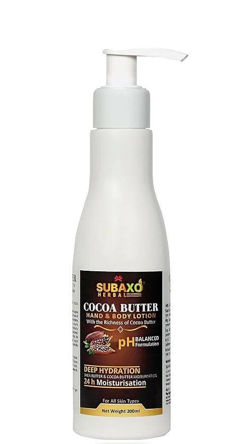 SUBAXO Herbal Cocoa Butter Hand & Body Lotion Deep Hydration Moisturizer for Women & Men (200ml) - HalfPe