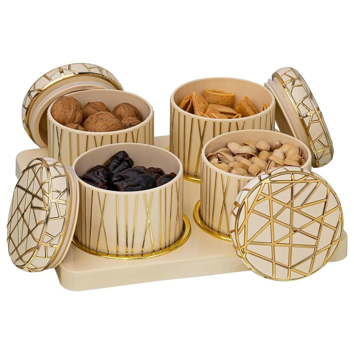 SELVEL Polypropylene Airtight Dry Fruit Container Tray Set - 4 Pieces (450Ml) - HalfPe