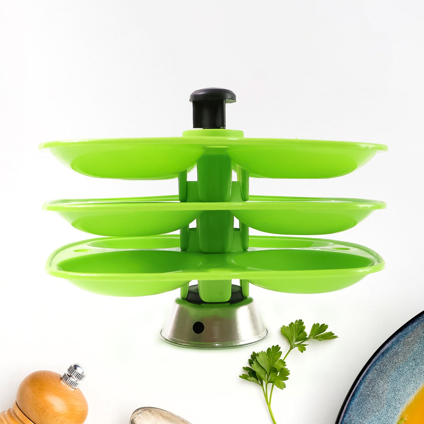 3 Layer Idli Stand Used In All Kinds Of Household Kitchen Purposes For Holding And Serving Idlis.