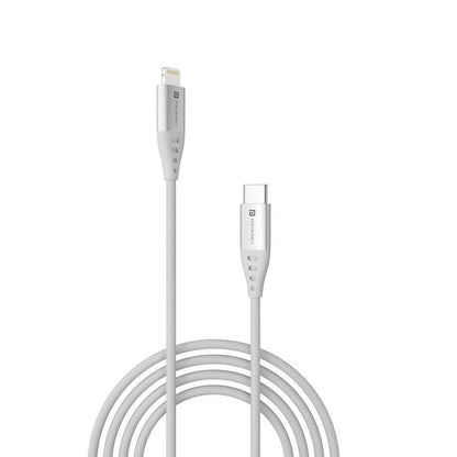 Portronics Konnect L1 20W Type C to 8 Pin Quick Charging Cable with Nylon Braided, Metal Heads, 1M Length - HalfPe