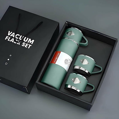 Hot and Cool Vacuum Flask Set 3Cup Set for Hot & Cold Drink 500 ml Flask - HalfPe